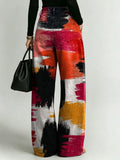 Women's Retro Pattern Printed Stylish Cutout Casual Denim Jeans