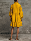 Loose-fit Casual Linen And Cotton Dress