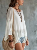 Women's Batwing Sleeve Sheer Knit Top