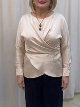 Elegant Adjustable Long-Sleeve Shirt with Tie Detail