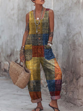 Women's Retro Geometry Print Casual Jumpsuit