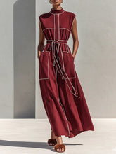 Women's Retro Line Decorative Cotton-linen Dress