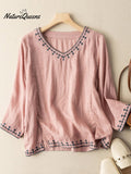 Summer Retro Style Light Weight Cotton And Linen Shirt