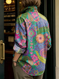 Women's Colorful Flowers Print Shirt