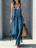 Women's Retro Fashion Art Casual Stylish Comfortable Denim Long Dress