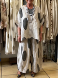 Elegant Artistic Polka-dot Cotton-linen Two-piece Set