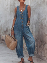 Women's Stripe Print Casual Jumpsuit