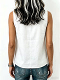 Women's Sleeveless V-neck Linen Cotton Vest