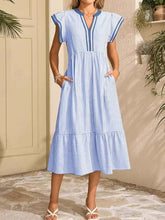 Women's Striped Art Casual Elegant Stylish Short Sleeve Dress