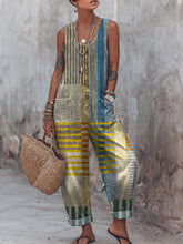 Women's Retro Geometry Print Casual Jumpsuit