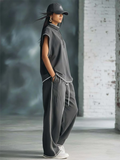 Stylish & Cozy Off-shoulder Sweatshirt With White Trim