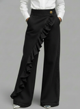 Women's single ruffled jeans