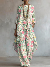 Elegant Artistic Floral Print Two-piece Set