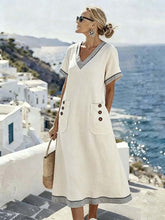 Women'S Casual Color-Block Patchwork Dress