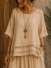 Women's Embroidered Cotton-linen Casual Top