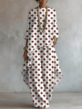Elegant Artistic Polka Dots Print Two-piece Set