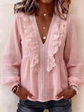 French-style Gentle V-neck Long-sleeve Top