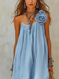 Women's Fashion Flower Art Casual Stylish Comfortable Cotton Linen Dress