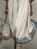 Retro Floral Print Cozy Vacation Dress