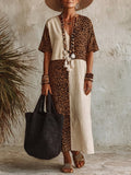 Casual Leopard-print Paneled Dress
