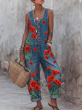 Women's Floral Print Casual Jumpsuit