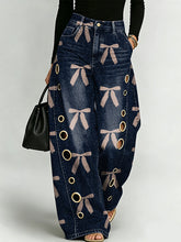 Cute Bow Decoration Pattern Women's Denim Pants