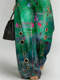 Women's Vintage Print Casual Fashion Cutout Jeans