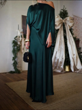 Convertible Draped Top & A-Line Maxi Skirt Set