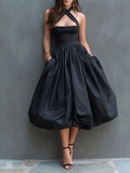 Stylish Halter-Neck Cotton Dress
