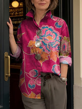 Women's Colorful Flowers Print Shirt