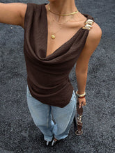 Women's Sleeveless Mock-neck Top With Metal Embellishment