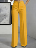 Women's High-waisted Elastic Straight-leg Suit Pants
