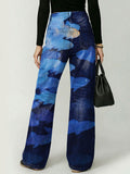 Deep-sea Fish Decorative Patterns Women's Cotton Denim Pants
