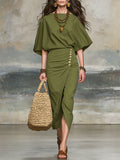 Women's Art Stylish Casual Top And Skirt Cotton Linen Two-piece Set