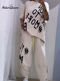 Casual Crew Neck Printed Two Piece Suit