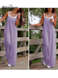 Cotton and Linen Pocket Suspender Overalls