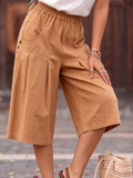 Cozy Button-detail Pleated Cotton-linen Shorts