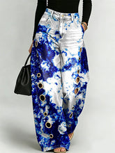 Colorful Graffiti Decorative Patterns Women's Casual Denim Pants