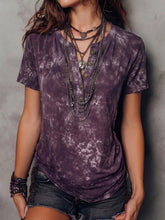 Boho Tie-dye Cotton Henley Shirt Top