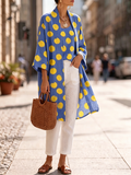 Brushstroke Polka Dot Cotton-linen Vest & Cardigan Two-piece Set