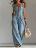 Women's Casual Denim Jumpsuit