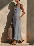 Women's Striped Sleeveless Business Suit Dress