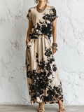 Artistic Ink-wash Print Cotton Two-piece Set