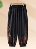 Casual Spliced print Harem Pants