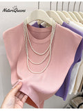 Women's Casual Slim Fit Round Neck Sleeveless Top
