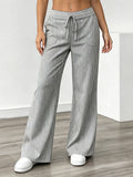 Women's Casual Striped Loose Wide-leg Trousers