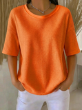 Casual Waffle Henry Collar Sweatshirt