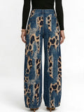 Women's Retro Patchwork Art Print Casual & Stylish Distressed Jeans