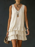 Women's Loose-fitting Solid Color Vest Dress