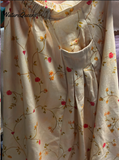 Women's Retro Floral Art Linen Elastic waistband Pocket Skirt